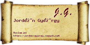 Jordán György névjegykártya